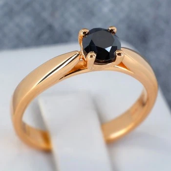 18k Gold or Platinum Engagement Ring with Black Diamond 0.33ct - 0.85ct - model i71700