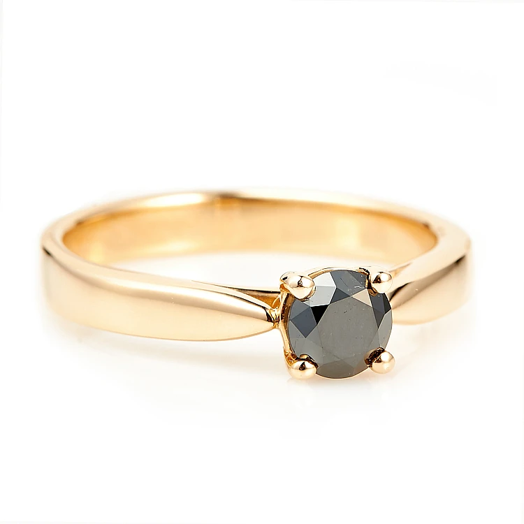 Bague de fiançailles en or avec diamant noir 0,33 ct - 0,85 ct - modèle i71700