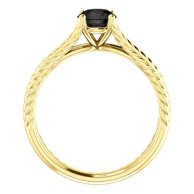 Bague de fiançailles en or avec diamant noir 0,33 ct - 0,85 ct - modèle i71741