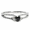 Bague de fiançailles en or avec diamant noir 0,33 ct - 0,85 ct - modèle i71741