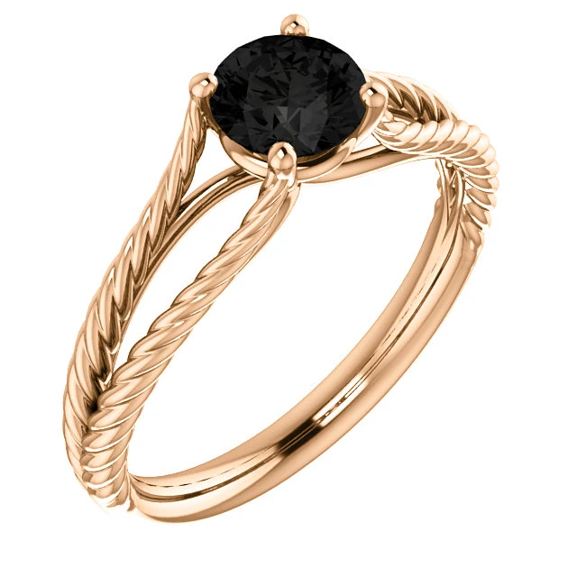 Bague de fiançailles en or avec diamant noir 0,33 ct - 0,85 ct - modèle i71741