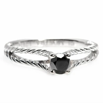 18k Gold or Platinum Engagement Ring with Black Diamond 0.33ct - 0.85ct - model i71741