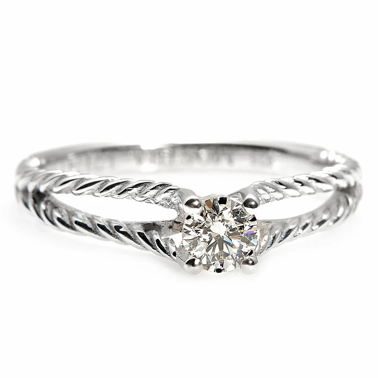 Anillo de compromiso de oro con diamante incoloro de 0,30 ct o 0,40 ct con certificación GIA - modelo i71741