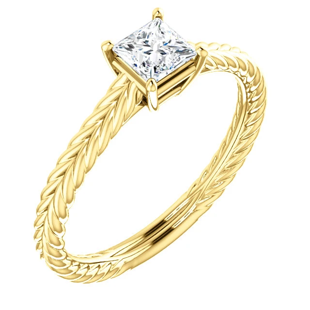 Anillo de compromiso de oro con diamante incoloro de 0,30 ct o 0,40 ct con certificación GIA - modelo i71746