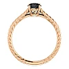 Bague de fiançailles en or avec diamant noir 0,33 ct - 0,85 ct - modèle i71746