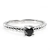 Bague de fiançailles en or avec diamant noir 0,33 ct - 0,85 ct - modèle i71746