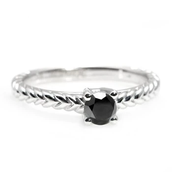 Bague de fiançailles en or avec diamant noir 0,33 ct - 0,85 ct - modèle i71746