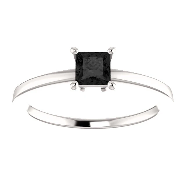 Bague de fiançailles en or avec diamant noir 0,50 ct - 0,85 ct - modèle i71863