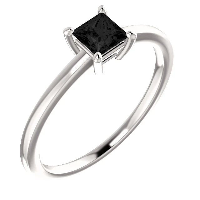 Bague de fiançailles en or avec diamant noir 0,50 ct - 0,85 ct - modèle i71863