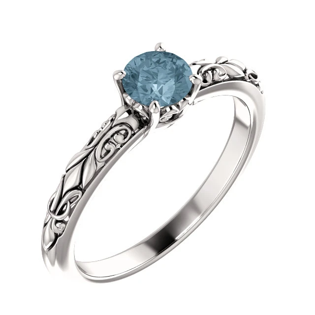 Anillo de compromiso de oro con diamante azul de 0,30 ct a 0,50 ct - modelo i71906