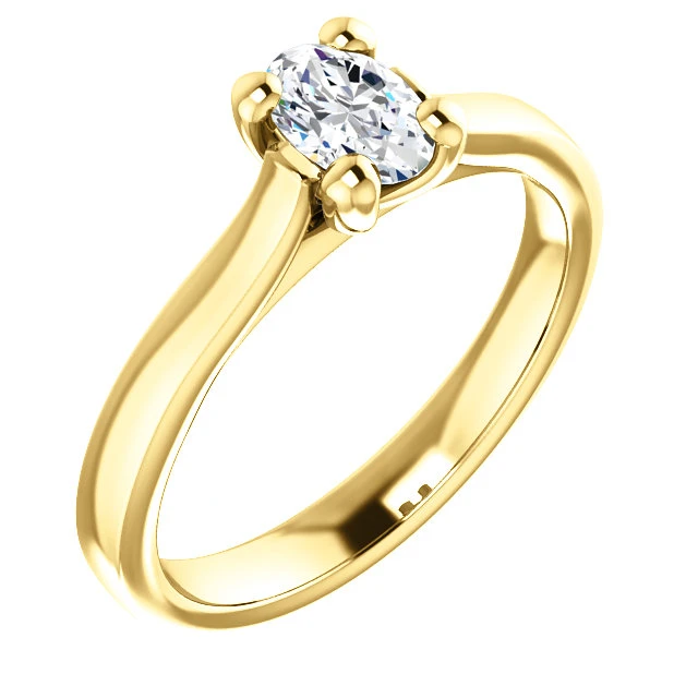 Anillo de compromiso de oro con diamante incoloro de 0,30 ct o 0,40 ct con certificación GIA - modelo i122100