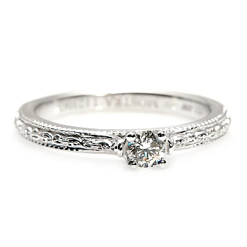 Vintage 18k Gold or Platinum Engagement Ring with Colorless Diamond 0.15ct - 0.25ct - model i123063