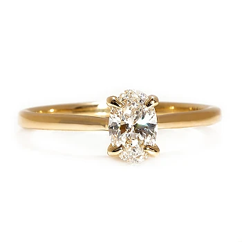 14k Rose Gold Engagement Ring with GIA Certified Oval Diamond - model i1735