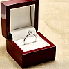 Anillo de compromiso de oro blanco de 18 k con diamante brillante certificado por el GIA - modelo i1867