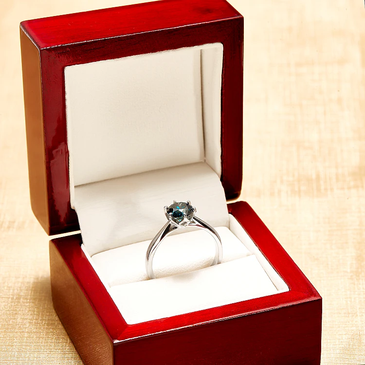 Gouden verlovingsring met blauwe diamant i1867db 0,30 ct - 0,50 ct