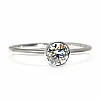 Bague de fiançailles classique en or avec diamant brillant certifié GIA - modèle i319
