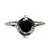 Anello di fidanzamento in platino con diamante nero certificato IGI - modello i4617