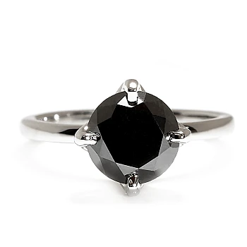 Platinum Engagement Ring with IGI Certified Black Diamond - model i4617