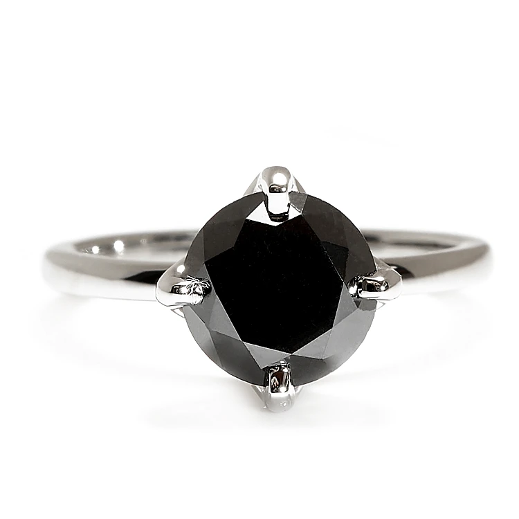 Anello di fidanzamento in platino con diamante nero certificato IGI - modello i4617