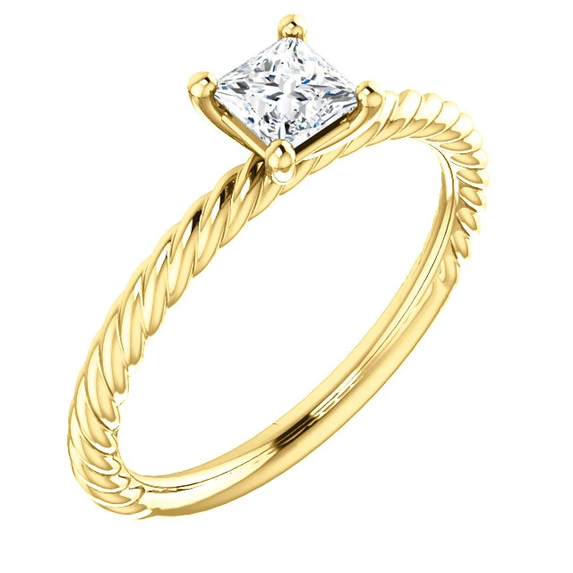 Anillo de compromiso de oro con diamante incoloro de 0,30 ct o 0,40 ct con certificación GIA - modelo i71626