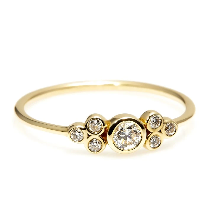Trendy ring s078 in Gold or Platinum with Diamonds