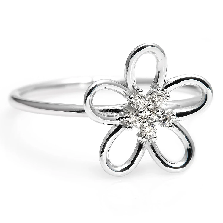Bague tendance en or avec diamants naturels - modèle s230