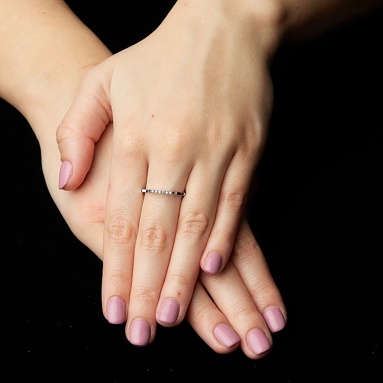Bague tendance en or avec diamants naturels - modèle s267