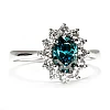 Bague de fiançailles Kate Middleton en or avec diamant bleu et diamants - modèle i055