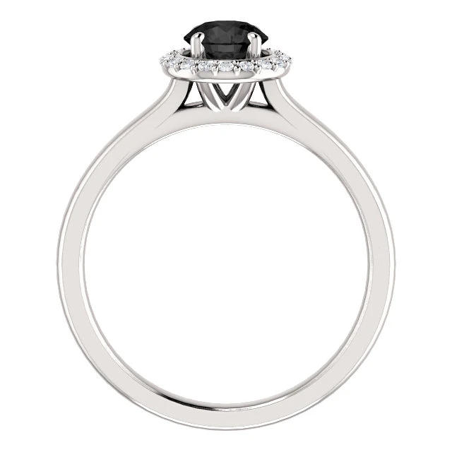 Anello di fidanzamento i122060DnDi in Oro con Diamante Nero e Diamanti