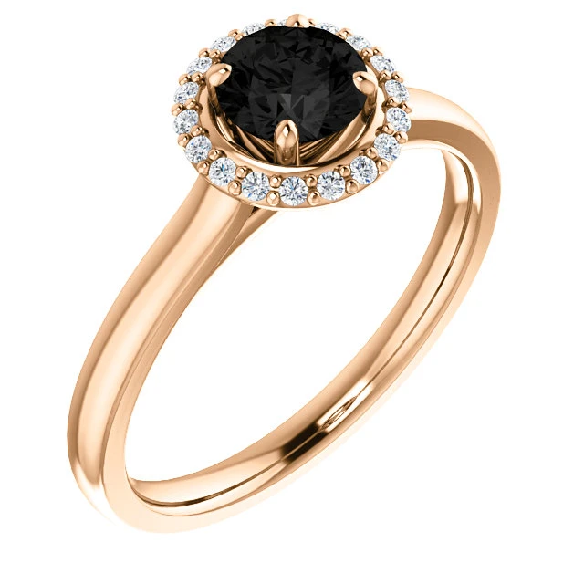 Anello di fidanzamento i122060DnDi in Oro con Diamante Nero e Diamanti