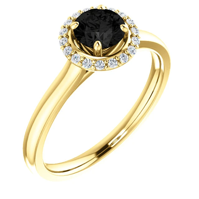 Anello di fidanzamento i122060DnDi in Oro con Diamante Nero e Diamanti