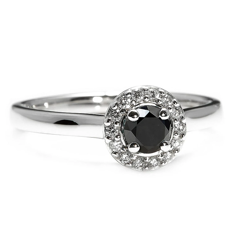 Anello di fidanzamento i122060DnDi in Oro con Diamante Nero e Diamanti