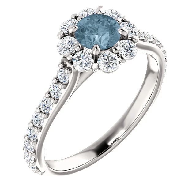 Bague cadeau en or avec diamant bleu et diamants - modèle i122092