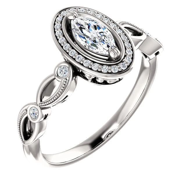 Anillo de compromiso de oro con diamantes - modelo i122240
