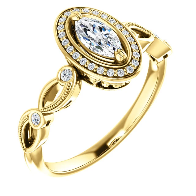 Anillo de compromiso de oro con diamantes - modelo i122240