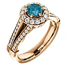 Bague de fiançailles en or avec diamant bleu et diamants - modèle i122311