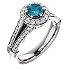 Bague de fiançailles en or avec diamant bleu et diamants - modèle i122311