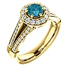 Bague de fiançailles en or avec diamant bleu et diamants - modèle i122311