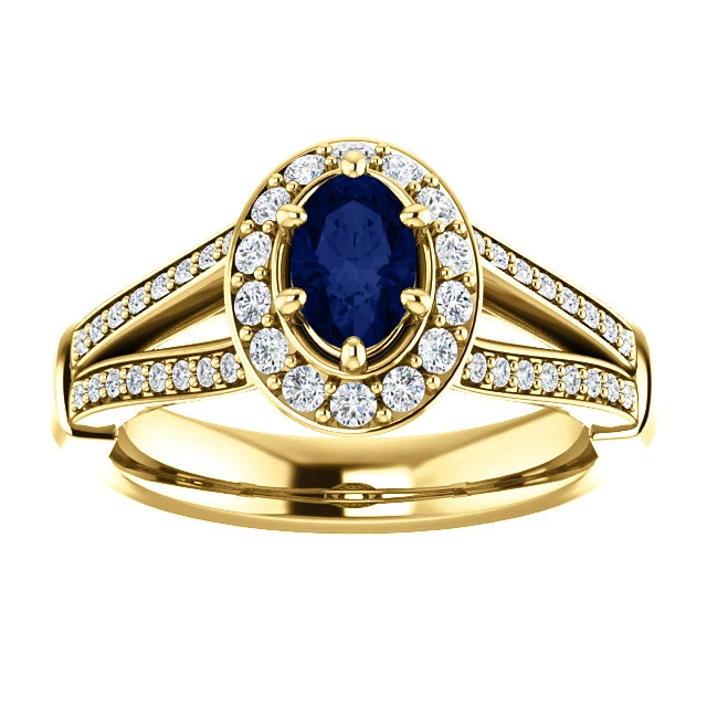 Bague de fiançailles en or avec saphir et diamants - modèle i122311