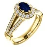 Bague de fiançailles en or avec saphir et diamants - modèle i122311