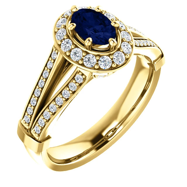 Bague de fiançailles en or avec saphir et diamants - modèle i122311