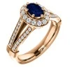 Bague de fiançailles en or avec saphir et diamants - modèle i122311