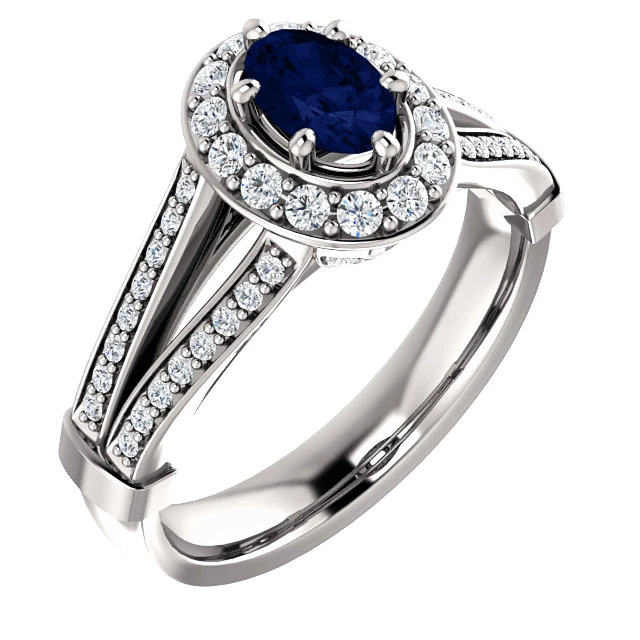 Bague de fiançailles en or avec saphir et diamants - modèle i122311