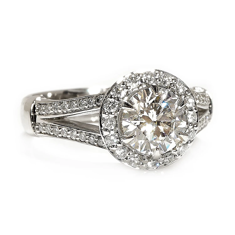 Vintage-Verlobungsring aus Platin mit im Labor gezüchtetem Diamanten (IGI-zertifiziert) – Modell i122311