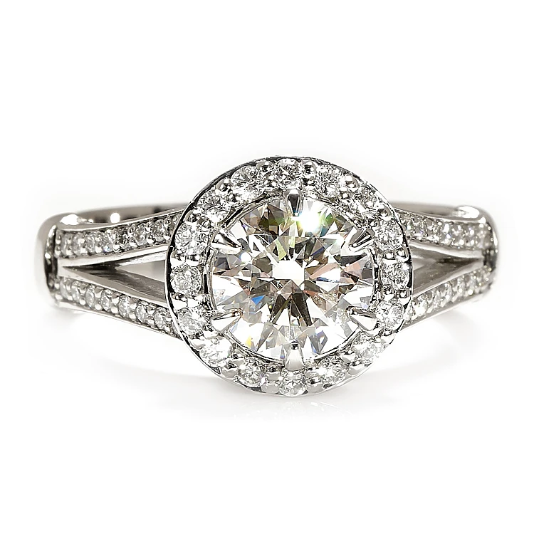 Vintage-Verlobungsring aus Platin mit im Labor gezüchtetem Diamanten (IGI-zertifiziert) – Modell i122311