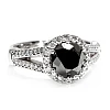 Bague de fiançailles en or avec diamant noir et diamants - modèle i122311