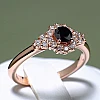 Bague de fiançailles en or avec diamant noir et diamants - modèle i122650