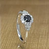 Bague de fiançailles en or avec diamant noir et diamants - modèle i122650