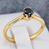 Bague de fiançailles en or avec diamant noir et diamants - modèle i122995