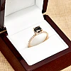 Bague de fiançailles en or avec diamant noir et diamants - modèle i164
